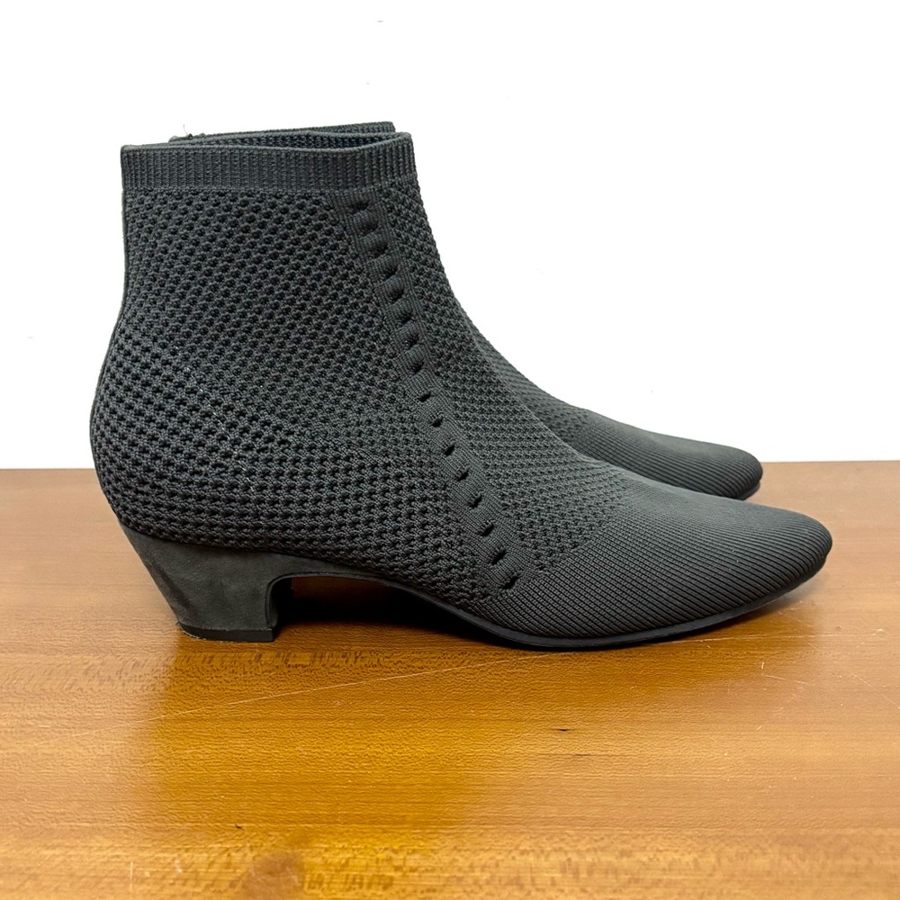 Eileen Fisher Purl Sock Bootie Gray Knit Stretch Ankle Womens Size 7